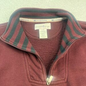 Cutter‎ And Buck Ladies Cotton 1/4 Zip Maroon Pullover Sweater Large Women Fall